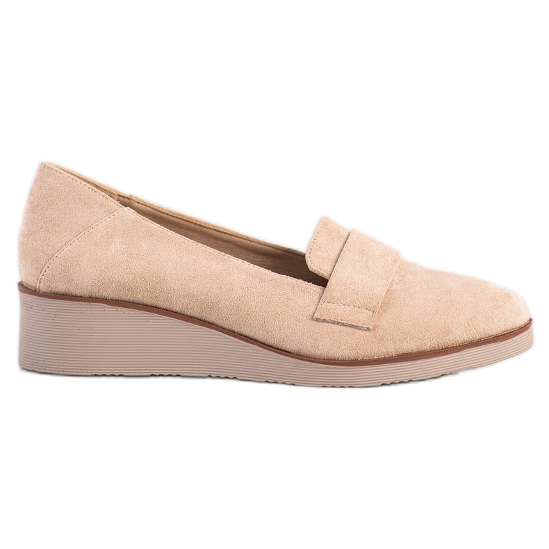 Suede Lords sur la semelle compensée VINCEZA beige