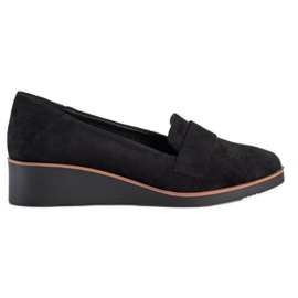 Suede Lords sur la semelle compensée VINCEZA noir