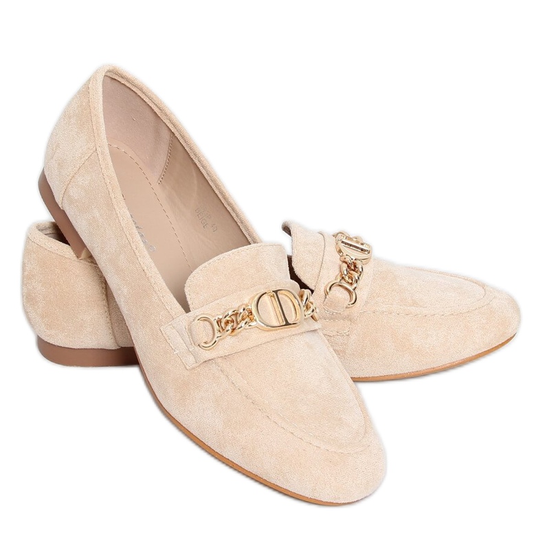 Mocassins femme beiges T393P Beige