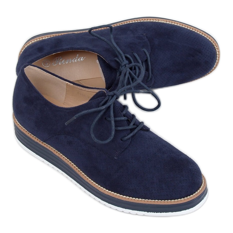 Mocassins à lacets femme bleu marine 8988-45 Bleu