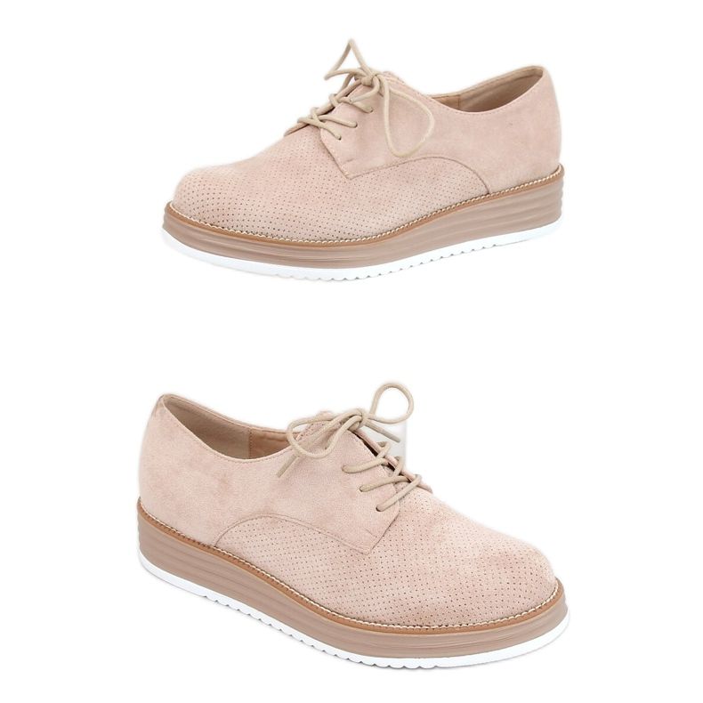 Mocassins à lacets femme beige 8988-45 Beige Mocassins à lacets femme beige 8988-45 Beige
