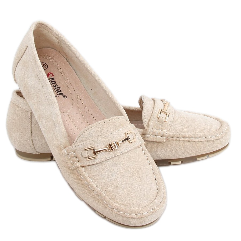 Mocassins femme beige GS12P Beige Mocassins femme beige GS12P Beige