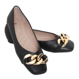 Mocassins noirs avec chaîne T390P Noir le noir