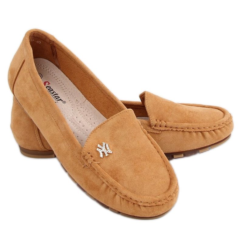 Mocassins femme Camel GS13P Tan brun