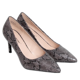 Escarpins femme peau de serpent noir CD61P Noir
