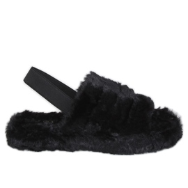 Chaussons femme noirs avec élastique X8130 Noir le noir