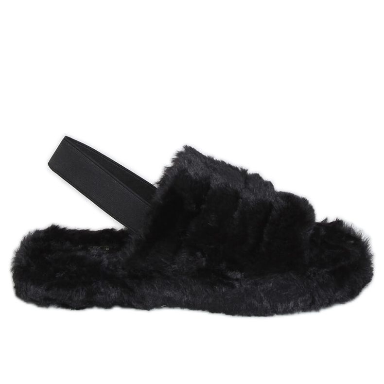 Chaussons femme noirs avec élastique X8130 Noir le noir