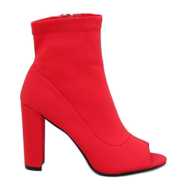Bottines souples bout ouvert rouge DF3683 Rouge
