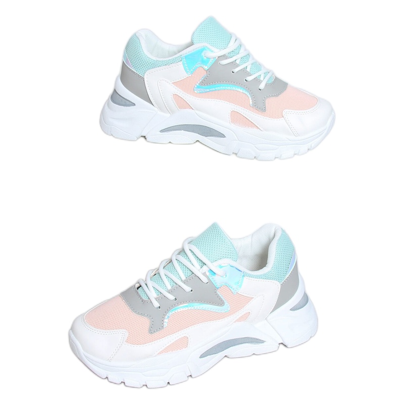 Chaussures de sport multicolores YL-25 Blanc Rose blanche Chaussures de sport multicolores YL-25 Blanc Rose blanche