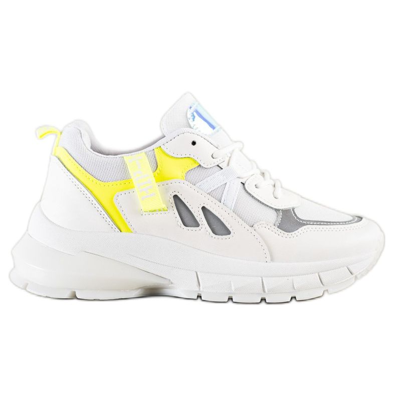 SHELOVET Baskets à plateforme avec filet blanche multicolore