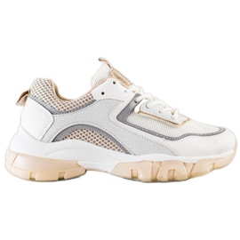 Ideal Shoes Baskets avec insert scintillant blanche multicolore