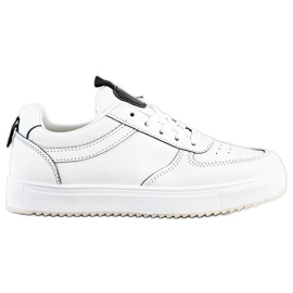SHELOVET Chaussures de sport en cuir écologique blanc