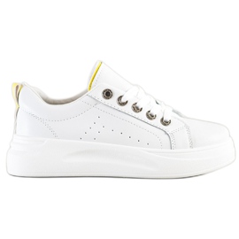 SHELOVET Baskets à la mode sur la plate-forme blanc
