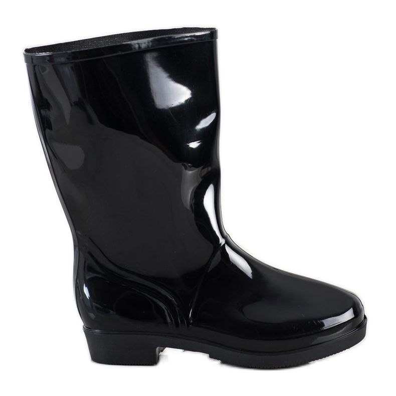 SHELOVET Bottes en caoutchouc hautes brillantes le noir