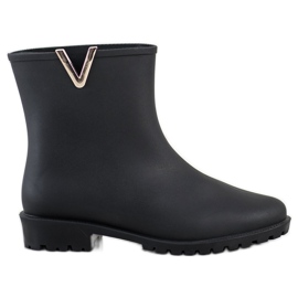 SHELOVET Bottes en caoutchouc noires élégantes