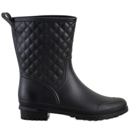 SHELOVET Bottes de pluie matelassées à la mode noir
