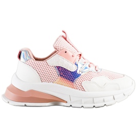 SHELOVET Baskets à la mode blanc rose