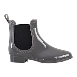 Bottes de pluie courtes brillantes gris
