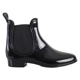 SHELOVET Bottes en caoutchouc courtes brillantes le noir