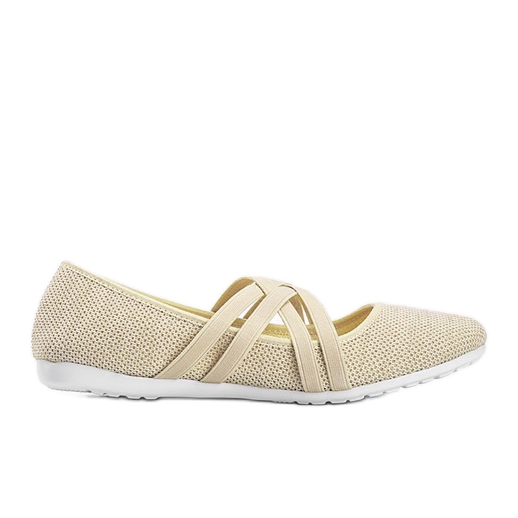 Ballerines en tissu beige LD8E07