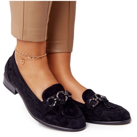 Mocassins Élégants Pour Femmes Vinceza 10585 Daim Noir le noir