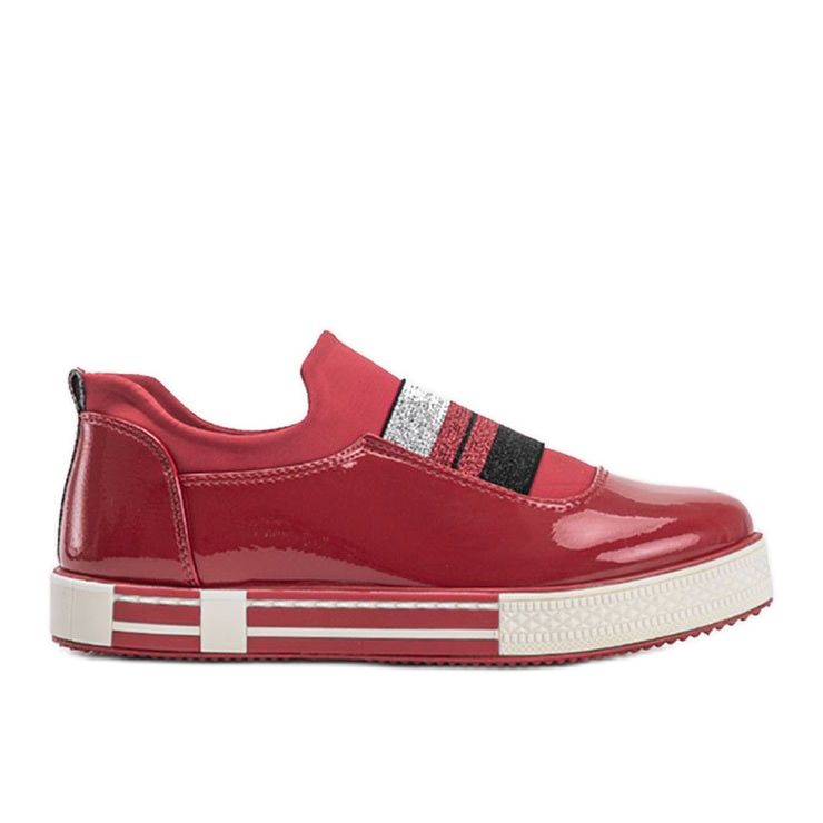 Baskets en cuir verni Jayde rouge Baskets en cuir verni Jayde rouge