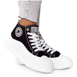 Baskets hautes pour femmes sur la plate-forme noire Nice Girl blanc