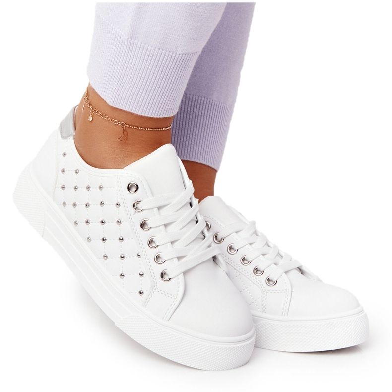 PS1 Sneakers Femme Avec Quilting Fondness Blanc-Argent blanche