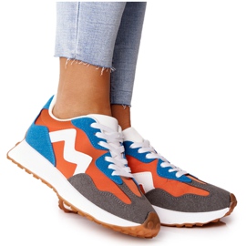 PS1 Chaussures de sport femme Sneakers Orange Move On blanc bleu