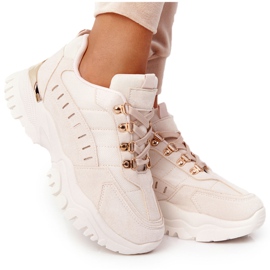 PS1 Baskets Femme Beige Good Mood Sur Large Semelle