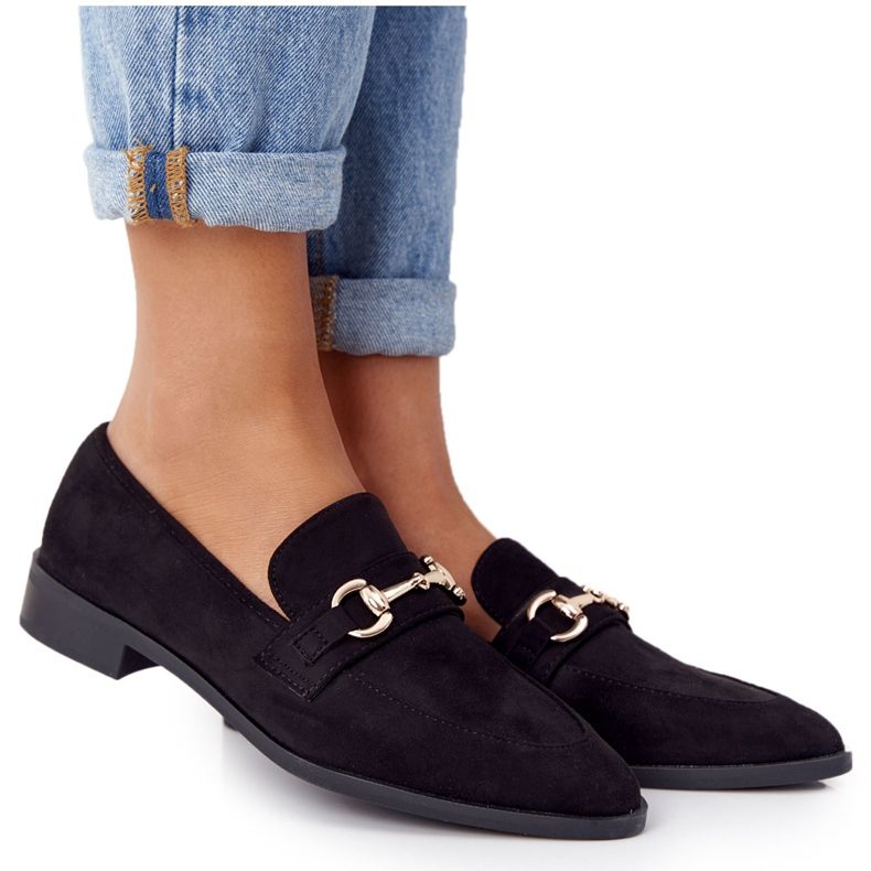 S.Barski Mocassins Femme Élégants S. Barski Daim Noir le noir