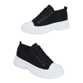 Baskets femme noires (semelle blanche) LA122 Noir le noir