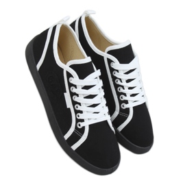 Noir NB385P Baskets noires blanche le noir