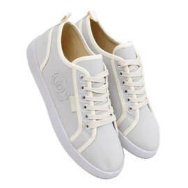 Gris NB385P Baskets grises écru