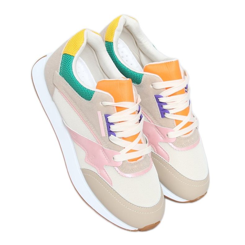 Chaussures de sport femme multicolores NB372 Beige rose vert jaune