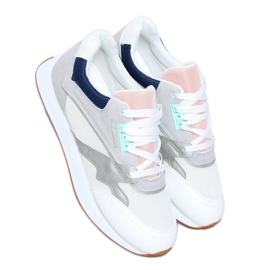 Chaussures de sport femme multicolores NB372 Blanc bleu marine rose argent gris