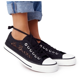 FB2 Baskets Candice en dentelle noire pour femme FB2 Baskets Candice en dentelle noire pour femme