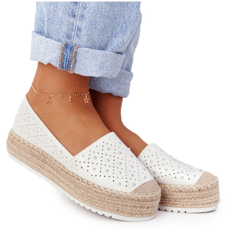 S.Barski Espadrilles Sur La Plateforme De Paille S. Bararski Blanc blanche