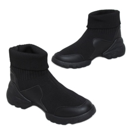 Noir LA156 Socquettes noires chaussures de sport