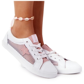 Baskets Femme Avec Mesh Big Star DD274688 Blanc-Rose