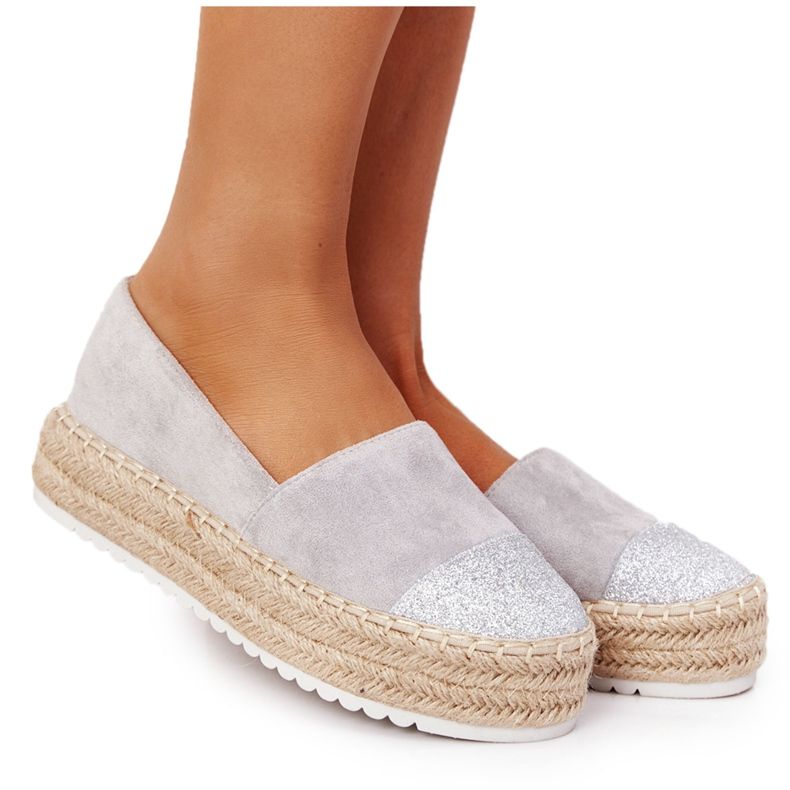 S.Barski Espadrilles Sur La Paille Plateforme S. Barski Gris beige