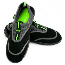 Chaussures de plage AQUA-SPEED noir, gris, citron vert 5A le noir