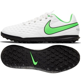 Nike Tiempo Legend 8 Club Tf Jr AT5883 030 chaussures de football blanc blanc