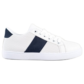 SHELOVET Baskets ajourées avec cuir écologique blanche SHELOVET Baskets ajourées avec cuir écologique blanche