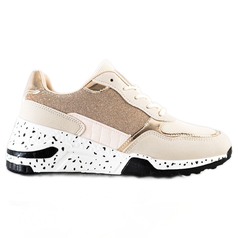 SHELOVET Baskets compensées dorées multicolore