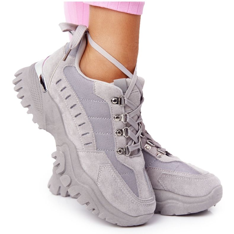 PS1 Sneakers Femme Grande Semelle Gris Good Mood