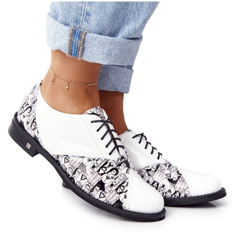 PV3 Chaussures Femme Visconi Cuir 7439294 Blanc-Noir blanche le noir