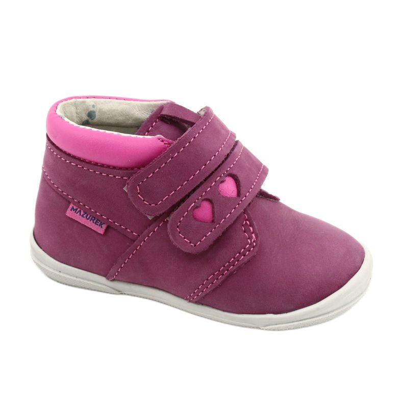 Mazurek Chaussures de sport en cuir avec scratch 1355 rose fuchsia Mazurek Chaussures de sport en cuir avec scratch 1355 rose fuchsia