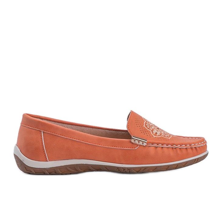 Mocassins orange ajourés Lucy