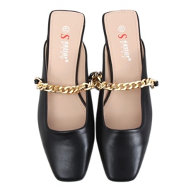 Chaussons Noirs avec une chaîne T399P Noir le noir